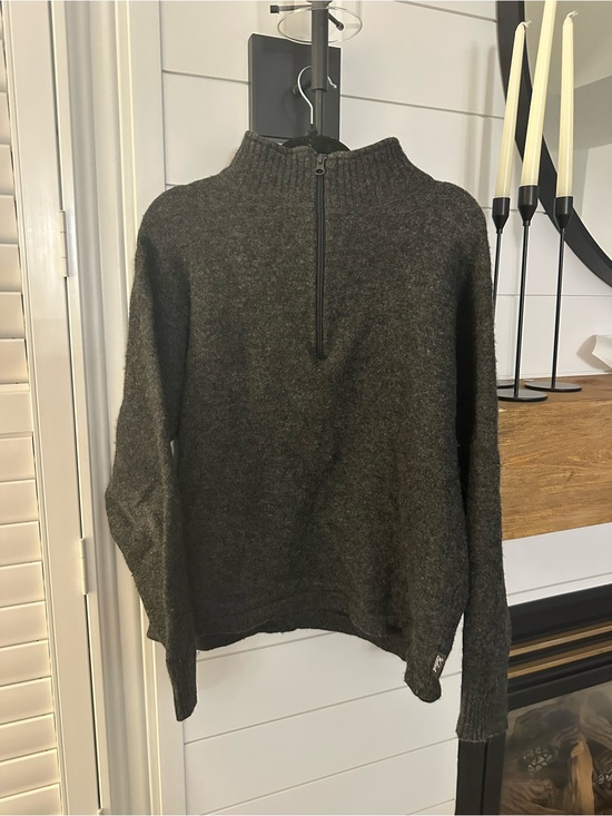 Woolrich Sweaters - Woolrich Women's Dark Charcoal Half-Zip Sweater